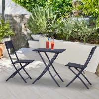 Outsunny 2-Seater Rattan Furniture Set-Black(m-10)