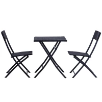 Outsunny 2-Seater Rattan Furniture Set-Black(m-11)