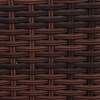 Outsunny 2-Seater 2-in-1 Rattan Convertible Sofa Daybed Brown(m-11)