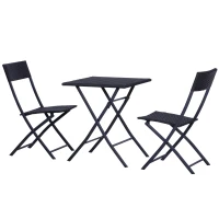 Outsunny 2-Seater Rattan Furniture Set-Black(m-1)