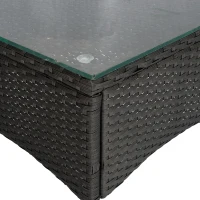 Outsunny 2 Seater Rattan Bistro Set, Steel-Black(m-9)