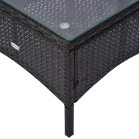 Outsunny 2 Seater Rattan Bistro Set, Steel-Brown(m-9)