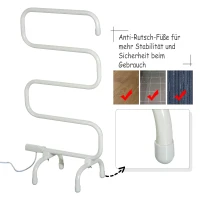 HOMCOM Elektrische handdoekenhouder handdoekenverwarmer radiator vrijstaand beige(m-6)