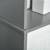 kleanklin Armário para Casa de Banho com Prateleiras 1 Armário com Prateleira Interior Ajustável Móvel Auxiliar de Armazenamento para Sala de Estar Cozinha 40x30x117cm Cinza e Branco(m-10)