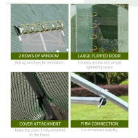 Outsunny Reinforced Walk in Polytunnel Greenhouse, 4x3x2 m(m-6)