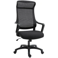 Vinsetto Fauteuil de bureau manager ergonomique hauteur assise réglable pivotant 360° maille polyester noir(m-1)
