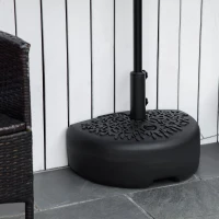 Outsunny Pied de demi-parasol demi-pied socle de parasol base de lestage sable et eau pour parasols Ø 38 et 48 mm acier et HDPE noir(m-2)