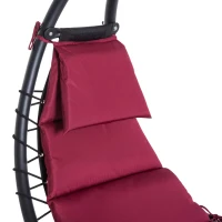 Outsunny Bain de Soleil Design Contemporain - Pare-Soleil et Matelas - Acier Polyester - dim. 1,7L x 1,18l x 1,77H m - Bordeaux Noir(m-9)