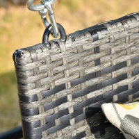 Outsunny 2 Seater Patio Rattan Swing Chair Hanging Chair Garden Loveseat Bench with Paddded Cushion(m-9)