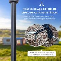 Outsunny Tenda de Campismo Familiar 6 Pessoas Tenda Campismo Impermeável PU3000mm com 3 Portas 6 Janelas Bolsos de Arrumação e Bolsa de Transporte 455x320x215cm Verde(m-6)