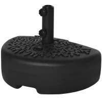 Outsunny Pied de demi-parasol demi-pied socle de parasol base de lestage sable et eau pour parasols Ø 38 et 48 mm acier et HDPE noir(m-11)