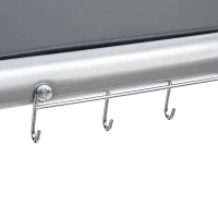 Outsunny Portable Charcoal Kettle Grill Outdoor Barbecue Trolley BBQ Heat Smoker Grilling with Two wheels, Free Standing Black(m-9)