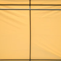 Outsunny Pérgola de Jardín Gazebo para Barbacoa con 10 Ganchos Colgador Techo Curvo Protección BBQ Fiestas al Aire Libre 215x150x220 cm Ocre(m-5)