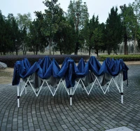 HOMCOM Tonnelle pliante - tente de réception - 3 x 6 m - pavillon chapiteau barnum - 3 cotés démontables - piquets d'ancrage au sol + sac de transport inclus bleu(m-7)