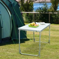 Outsunny® opklapbare kampeertafel, in hoogte verstelbare koffertafel 120 x 60 cm, klaptafel, picknicktafel, eettafel, aluminium(m-2)