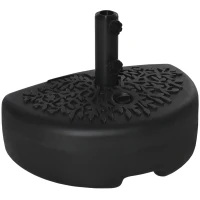 Outsunny Pied de demi-parasol demi-pied socle de parasol base de lestage sable et eau pour parasols Ø 38 et 48 mm acier et HDPE noir(m-1)