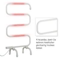 HOMCOM Elektrische handdoekenhouder handdoekenverwarmer radiator vrijstaand beige(m-4)