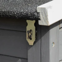 PawHut Galinheiro de Madeira Exterior Gaiola para 2-4 Galinhas com Grade de Arame Tetos Asfálticos Ninho Bandeja Removível Rampa e Zona Aberta 200x80x105cm Cinza(m-8)