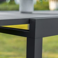 Outsunny Mesa de Jardim Extensível de Alumínio Mesa de Jantar Retangular para 4-6 Pessoas Carga Máxima 70kg para Pátio Terraço Exterior 180x90x73cm Cinza(m-9)