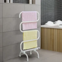 HOMCOM Elektrische handdoekenhouder handdoekenverwarmer radiator vrijstaand beige(m-2)