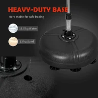 HOMCOM Punching Bag with Stand, Free Standing Boxing Bag Set, Speed Bag with Speedball Adjustable Height from 133cm to 151cm for Teens, Black, Gold(m-7)