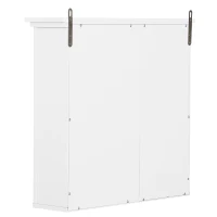 HOMCOM® SZAFKA ŁAZIENKOWA KUCHENNA WISZĄCA ŚCIENNA REGULOWANE 3 PÓŁKI drewno biała 53 x 14,5 x 50,5 cm(m-4)