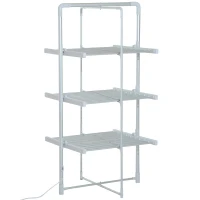 HOMCOM Séchoir à linge étendoir à linge électrique chauffant pliable 3 niveaux 300 W 50-55° C aluminium(m-9)