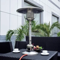 HOMCOM 4 kW Stainless Steel Table Top Gas Patio Heater - Silver(m-10)
