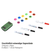 HOMCOM Whiteboard Magnettafel Wandtafel Weißwandtafel magnetisch mit Alurahmen inkl. Boardmarker Boardlöscher und Haftmagneten 60x45 cm(m-5)
