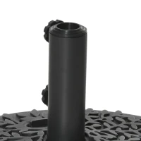 Outsunny Pied de demi-parasol demi-pied socle de parasol base de lestage sable et eau pour parasols Ø 38 et 48 mm acier et HDPE noir(m-8)