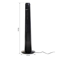 HOMCOM 36" Oscillating Tower Fan with Remote Control, 7.5H Timer, 3 Speed, 3 Modes, Quiet Cooling Fans, Electric Floor Standing Fan for Home Bedroom Office, Black(m-3)