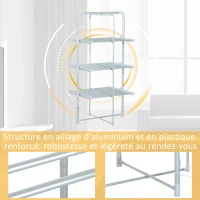 HOMCOM Séchoir à linge étendoir à linge électrique chauffant pliable 3 niveaux 300 W 50-55° C aluminium(m-7)