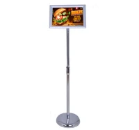 HOMCOM A4 Poster Stand height Adjustable Display Stands Board Replaceable Vertical & Horizontal with Metal Base Silver(m-4)