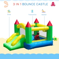 HOMCOM Nylon Inflatable Bouncy Castle Multi-Colour(m-4)