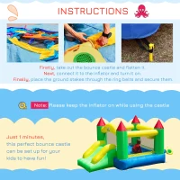 HOMCOM Nylon Inflatable Bouncy Castle Multi-Colour(m-5)