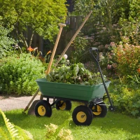 HOMCOM Chariot de Jardin a Main Garden cart Truck cuve basculante Max. 200 Kg(m-2)