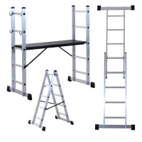 HOMCOM Aluminium Scaffolding Ladder Multi Combination Multi-purpose Step Scaffold Platform(m-1)
