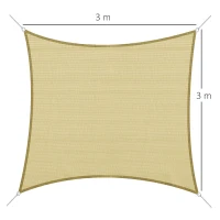 Outsunny Sonnensegel Sonnendach Sonnenschutz Rechtecke HDPE Beige 3 x 4 m(m-3)