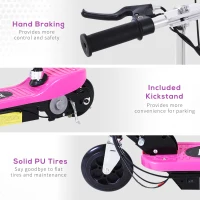 HOMCOM trotineta electrica, scaun inclus, 78×40×96cm, roz(m-7)
