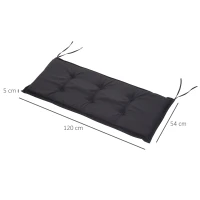 Outsunny Bankhoes set van 2 bankkussens zitkussens voor tuinbank bekleding polyester grijs(m-3)