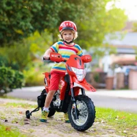 HOMCOM Elektrische motor kindermotor elektrisch voertuig 3 t/m 6 jaar groen/rood(m-2)