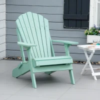 Outsunny Adirondack Tuinstoel met Uitschuifbare Voetensteun en Opvouwbaar Ontwerp - Groen(m-2)