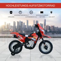 HOMCOM Elektrische motor kindermotor elektrisch voertuig 3 t/m 6 jaar groen/rood(m-6)
