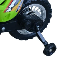 HOMCOM Elektro-Motorrad Kindermotorrad Elektrofahrzeug 3 bis 6 Jahre 3–6 km/h MP3 Musik LED-Licht Sound Metall + Kunststoff Grün 109 x 52,2 x 70,5 cm(m-8)