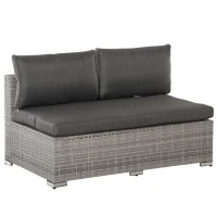 Outsunny Four-Piece Half-Square Rattan Sofa Set - Mixed Grey(m-13)