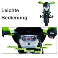 HOMCOM® MOTOREK DLA DZIECI ELEKTRYCZNY OD 3 DO 8 ROKU ŻYCIA 3-7 km/h PP zielony 107 × 53 × 70 cm(m-6)