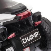 HOMCOM elektrisch voertuig kindervoertuig kindermotorfiets muziek verlichting rood + wit(m-9)