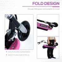 HOMCOM trotineta electrica, scaun inclus, 78×40×96cm, roz(m-6)