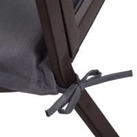 Outsunny Bankhoes set van 2 bankkussens zitkussens voor tuinbank bekleding polyester grijs(m-8)