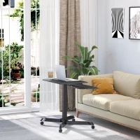 Vinsetto Escritorio de Pie Ajustable en Altura Mesa para Ordenador Portátil Móvil con 4 Ruedas Bandeja para Teclado Estación de Trabajo 65x64x75-115 cm Negro(m-2)